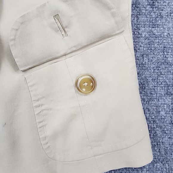 Banana Republic Blazer Womens 6 Beige Linen Stretch Blend Casual Y2K Career Coat - Picture 12 of 16